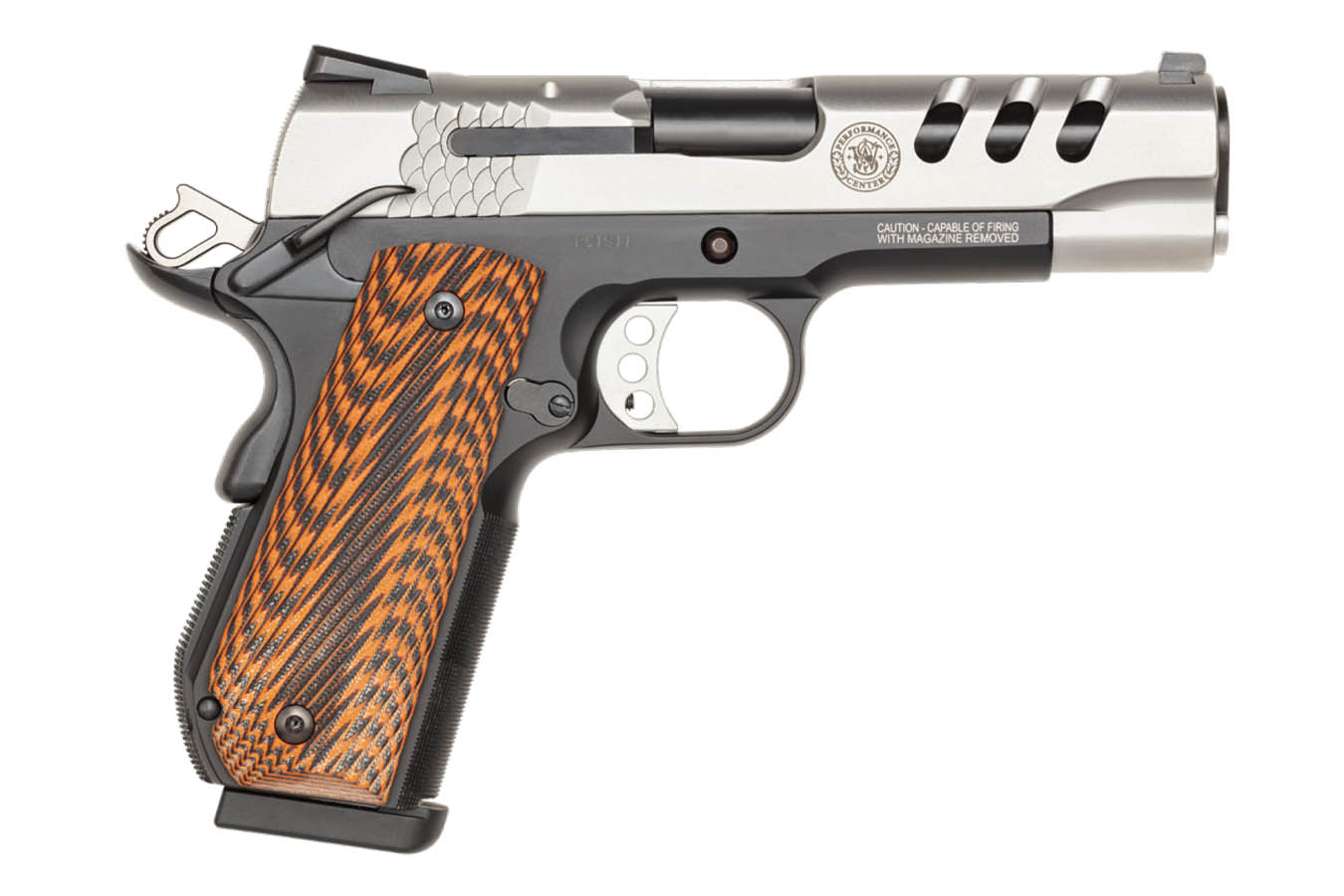 SMITH AND WESSON SW1911 45 ACP Performance Center Pistol with 4.25-inch Barrel and Ports