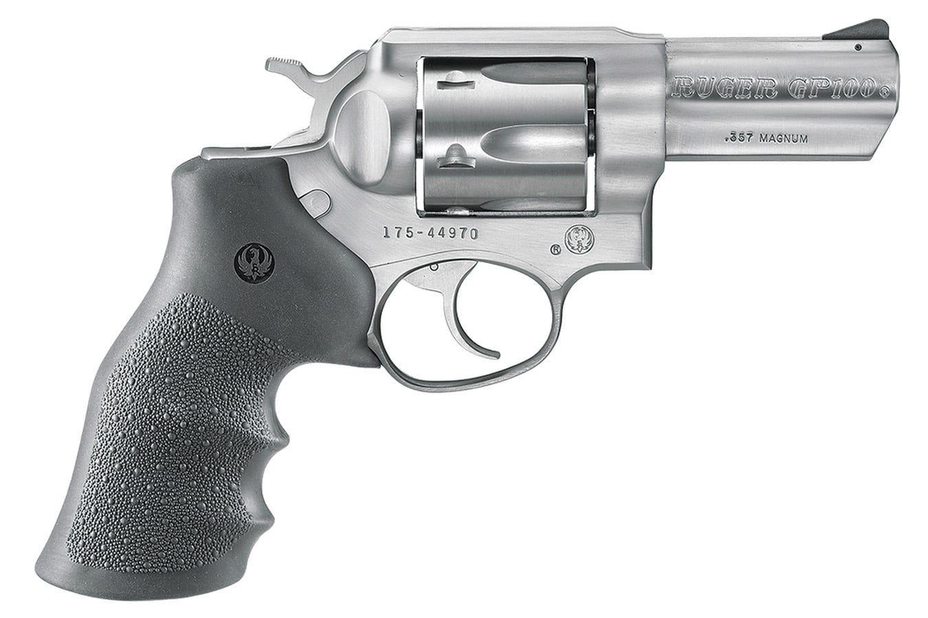 RUGER GP100 Standard 357 Magnum Double-Action Revolver with Hogue Monogrip