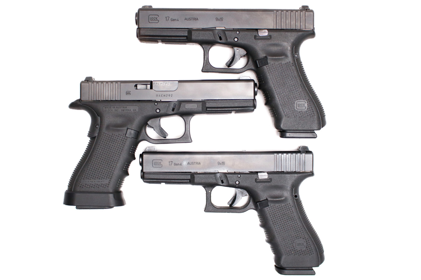 GLOCK 17 Gen4 9mm Police Trade-In Pistols with Case and Three Mags