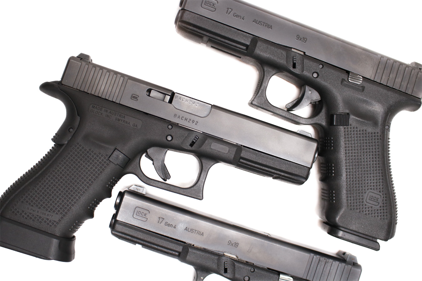 GLOCK 17 Gen4 9mm Police Trade-In Pistols with Case and Three Mags
