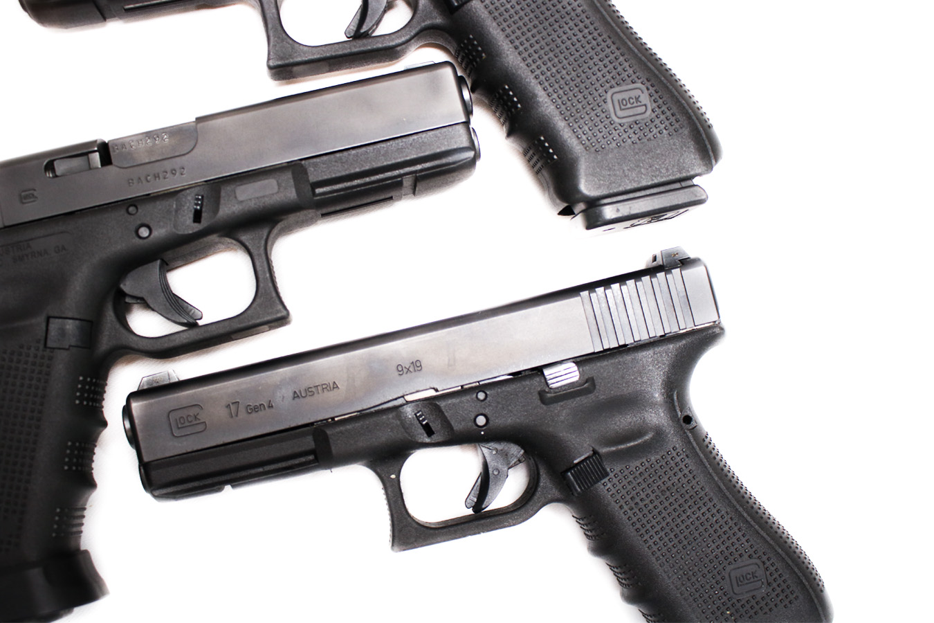 GLOCK 17 Gen4 9mm Police Trade-In Pistols with Case and Three Mags