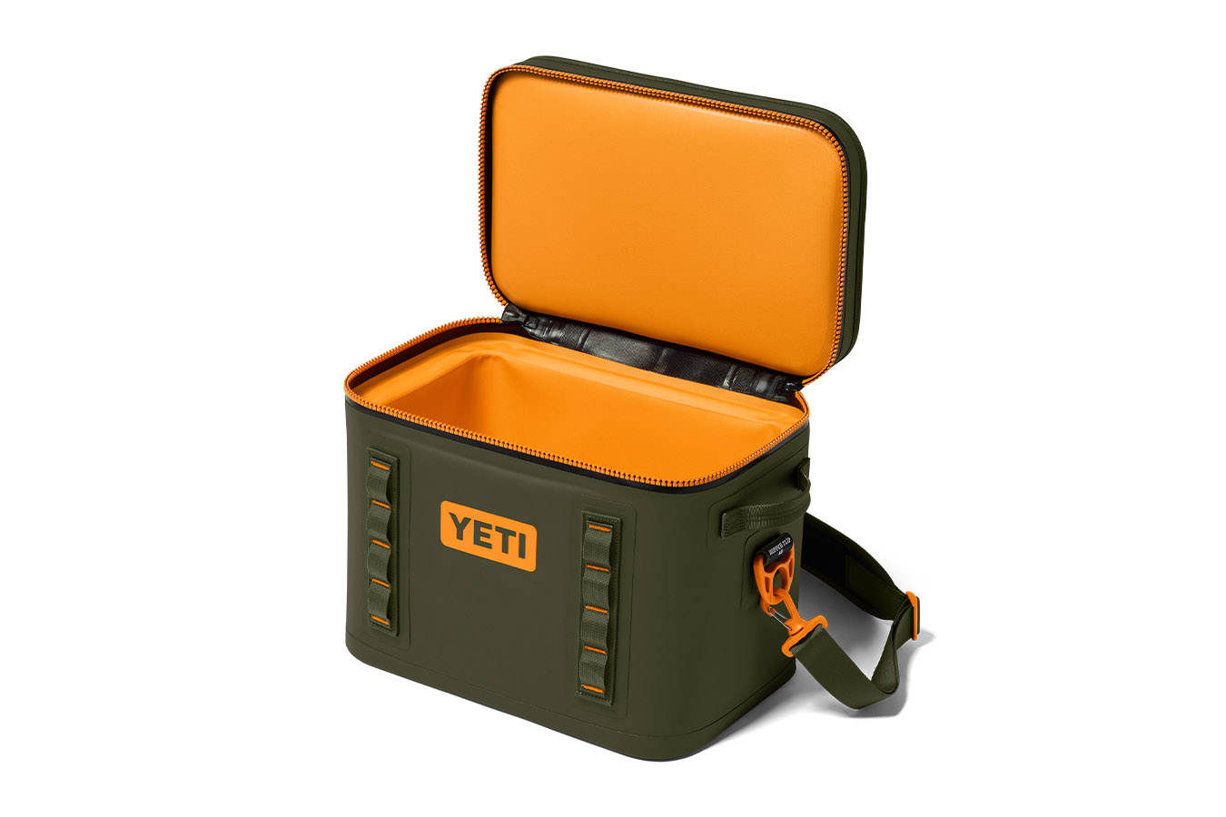 YETI COOLERS Hopper Flip 18 Soft Cooler Olive and King Crab Orange