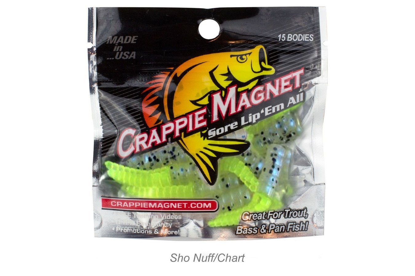 CRAPPIE MAGNET 15 Piece Body Pack Sho Nuff Chartruese