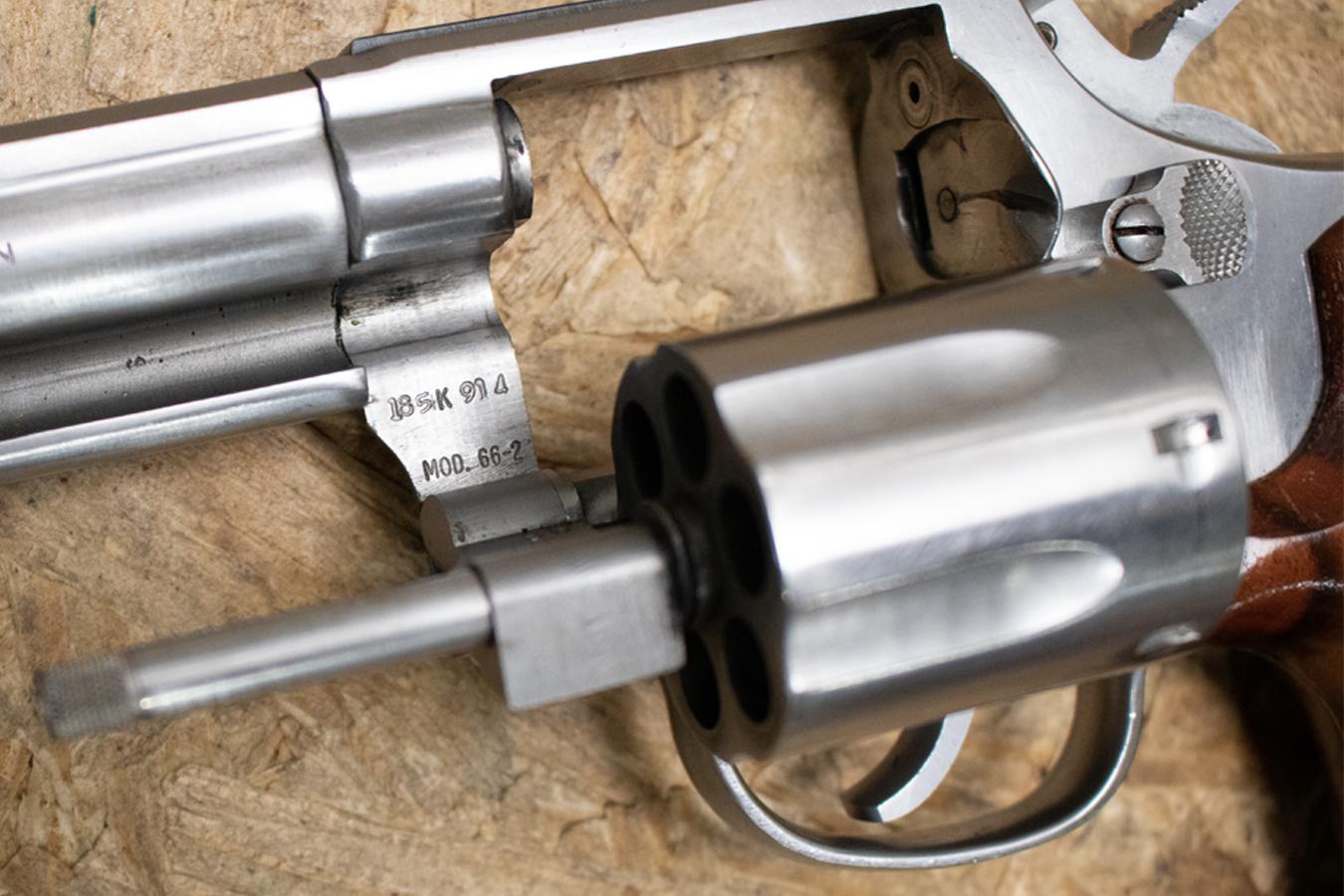 SMITH AND WESSON 66-2 .357 Magnum Police Trade-In Revolver with Wood Grip