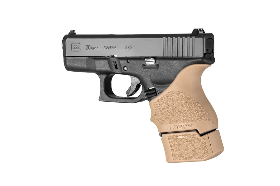 HOGUE INC Glock 19 Overmolded Rubber Grip Extension Base Pad For 10 and 15 Round Magazine FDE