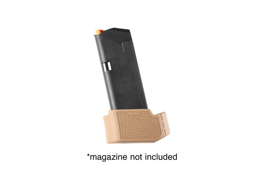 HOGUE INC Glock 19 Overmolded Rubber Grip Extension Base Pad For 10 and 15 Round Magazine FDE