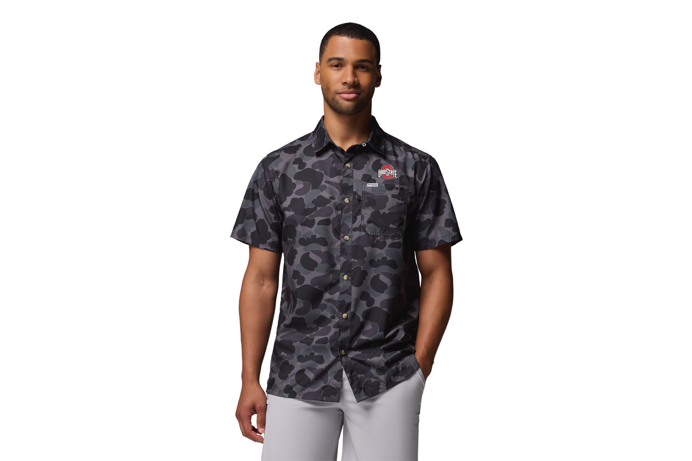 Columbia Men`s Collegiate PFG Super Slack Tide Shirt OSU