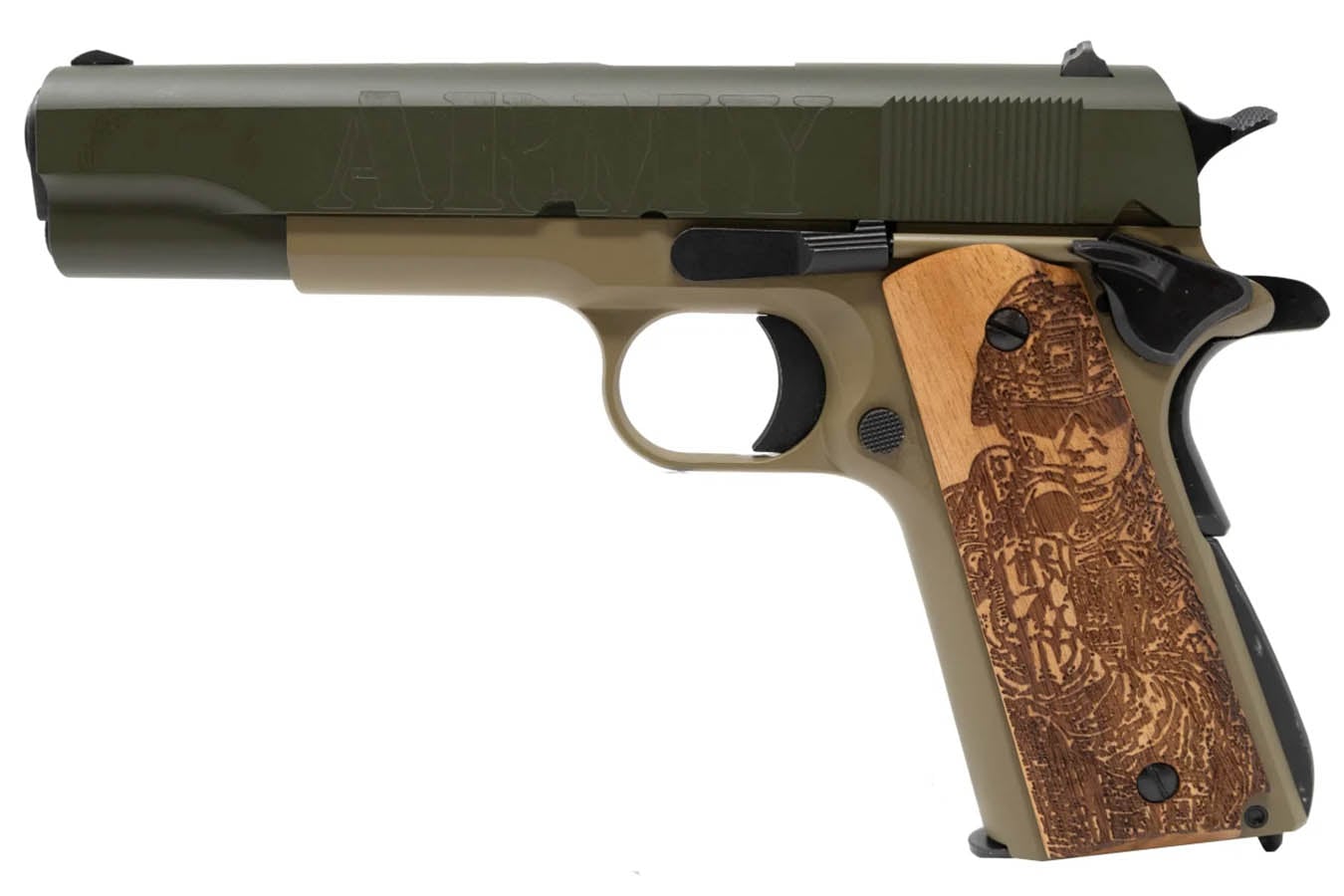 AUTO ORDNANCE 1911 Army 250th Anniversary Ed. 45 ACP Semi-Auto Pistol w/ Engraved Wood Grip