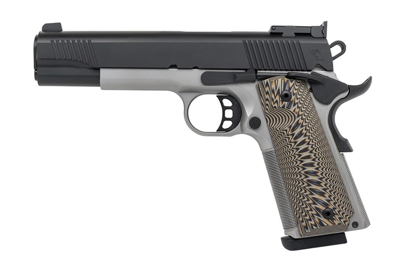 TISAS 1911 D10 10mm Pistol with Stainless Frame and Black Cerakote Slide