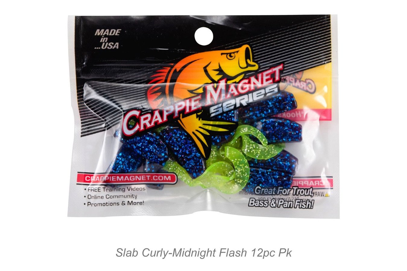 CRAPPIE MAGNET Slab Curly 12 Piece Pack - Midnight Flash 