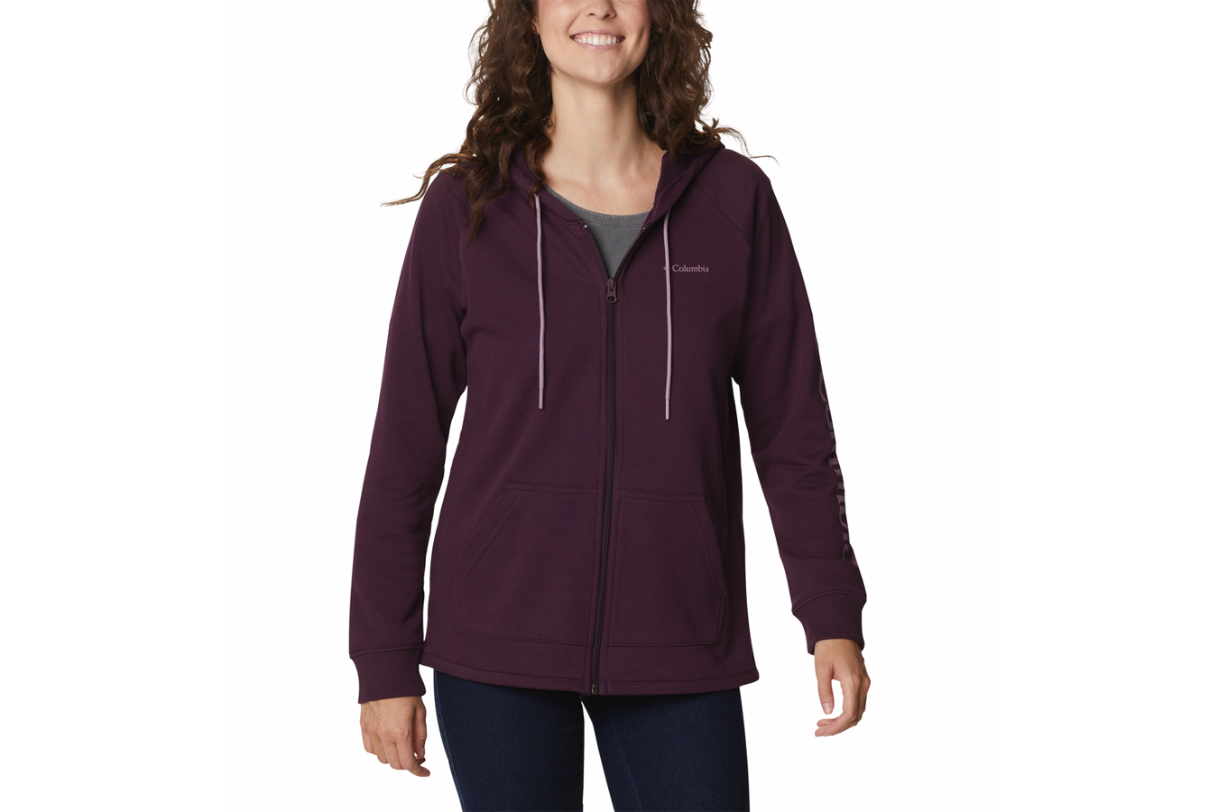 Columbia Women`s Logo French Terry Full Zip Hoodie