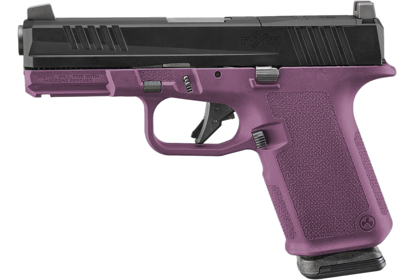 RUGER RXM 9mm Optic Ready Pistol with Black Cherry Frame and Two 15 Round Magazines