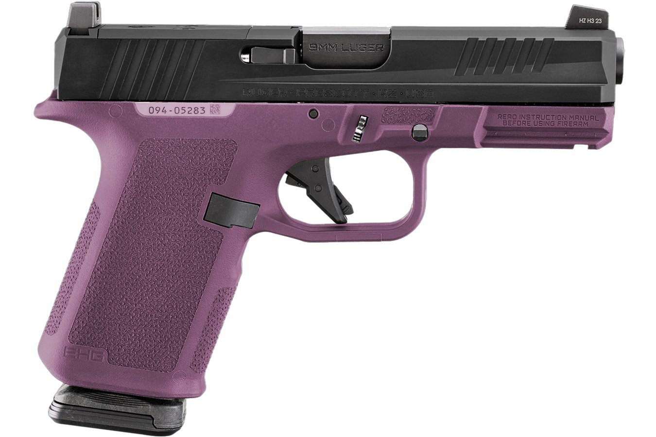 RUGER RXM 9mm Optic Ready Pistol with Black Cherry Frame and Two 15 Round Magazines