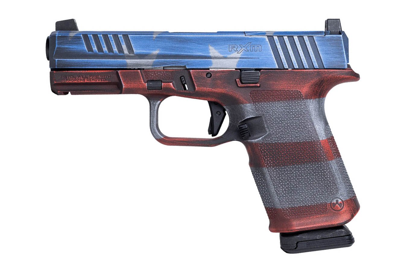 RUGER RXM 9mm Optic Ready 15+1 Pistol with American Flag Cerakote Magpul EHG  Grip