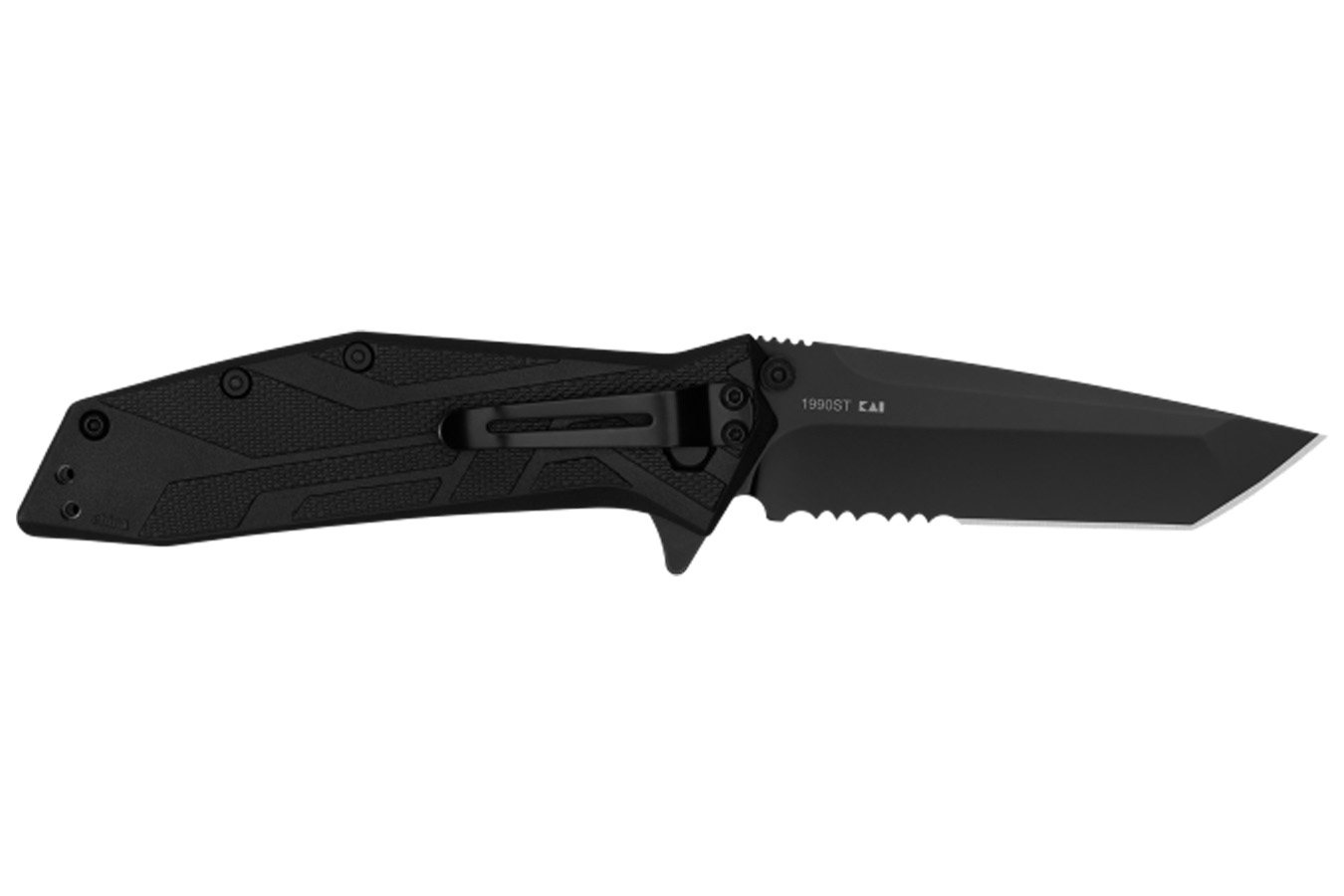 Kershaw Knives Brawler Folding Pocket Knife - Black, Serrated