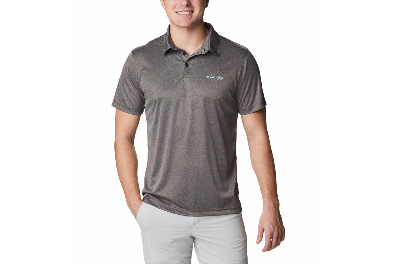 Columbia Men`s Terminal Tackle Heather Short-Sleeve Polo