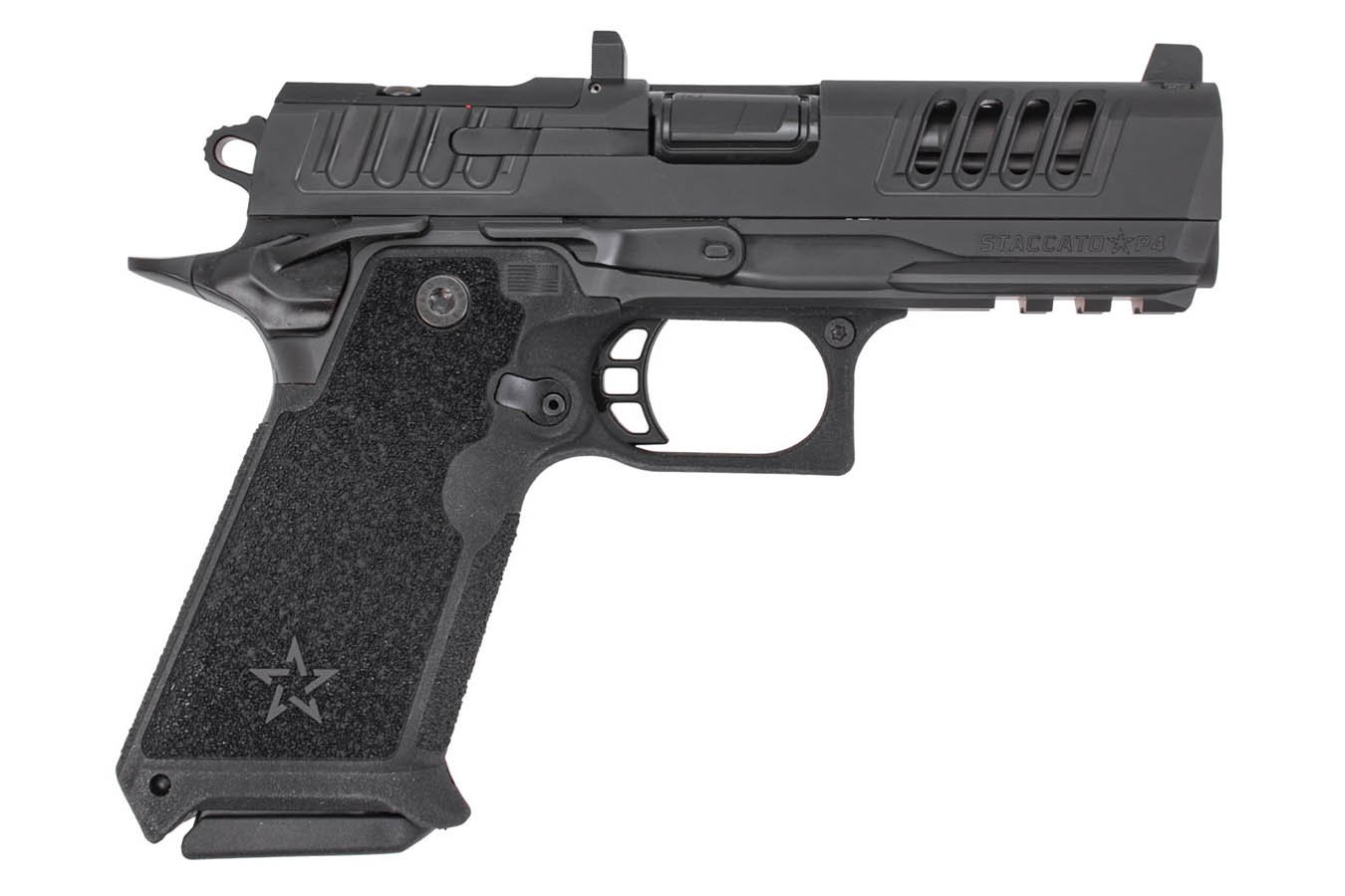 Staccato HD P4 Duty Premium 9mm 2011 Optic Ready Pistol with Trijicon Night Sights and 3 Magazines (Glock Mag Compatible)