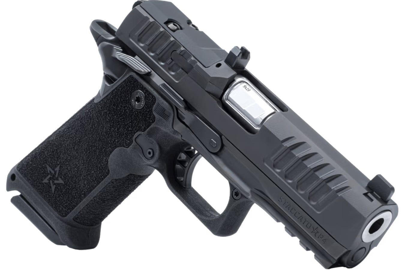 STACCATO HD P4 Duty Preferred 9mm 2011 Optic Ready Pistol with Trijicon Night Sights and 3 Magazines (Glock Mag Compatible)