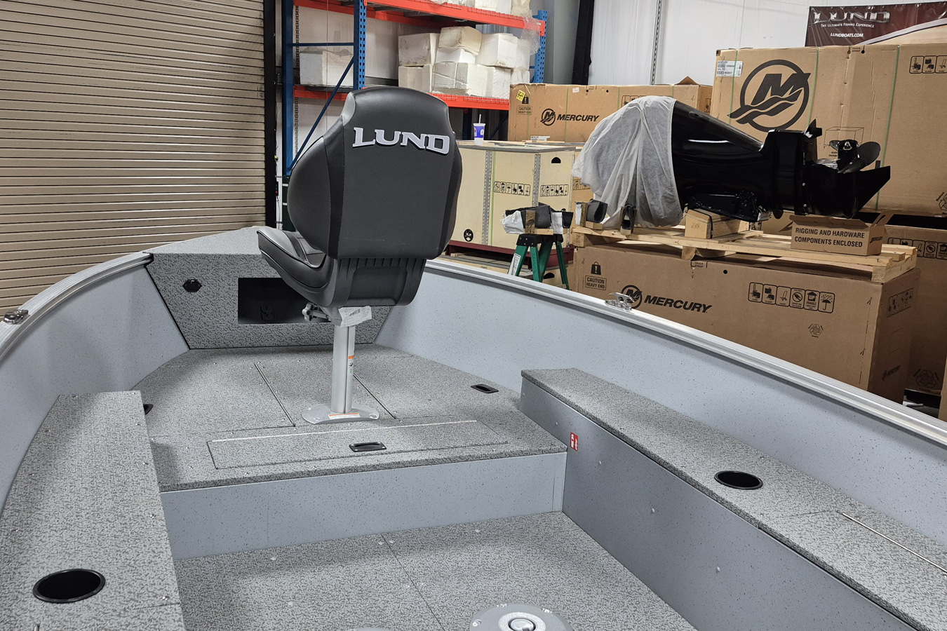 Lund 2025 1600 Fury Tiller Heritage Edition with Mercury 25 ELHPT Motor and Shorelander Trailer