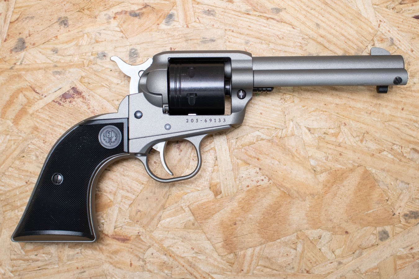 RUGER Wrangler 22LR Used Trade-In Single-Action Revolver w/Silver Cerakote Finish, Box