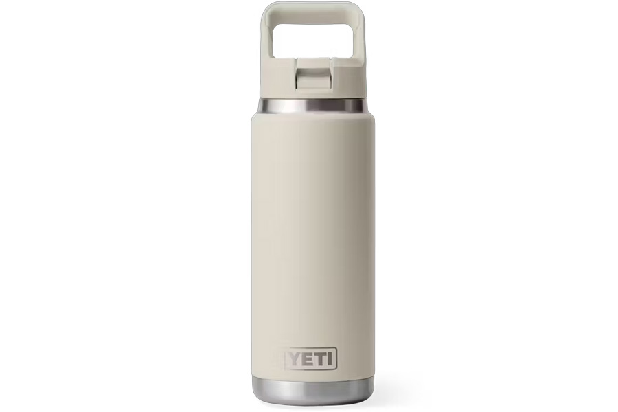 YETI 26 Oz Rambler Water Bottle with Color Match Straw Cap Taupe