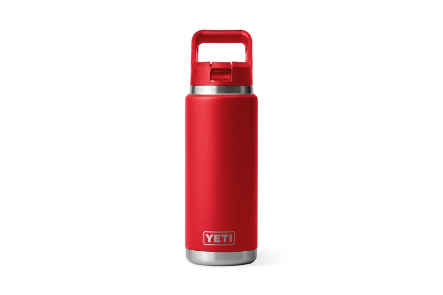 YETI Rambler 26oz Water Bottle with Straw Rescue Red