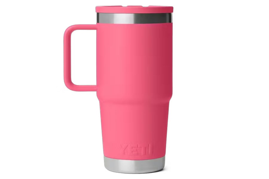 YETI Rambler 20oz Travel Mug with Straw Tropical Pink