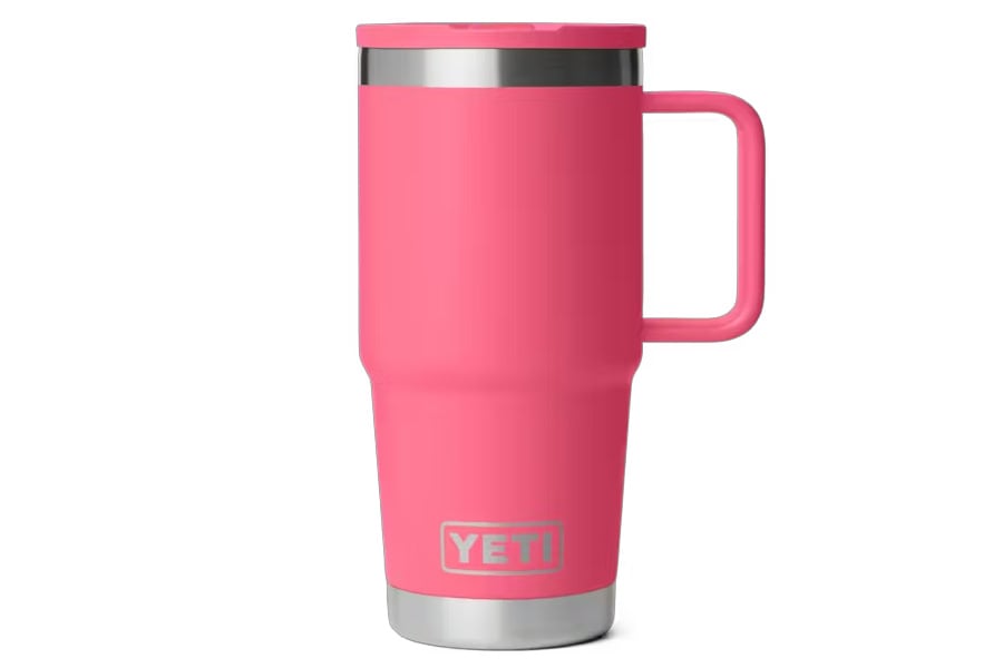 YETI Rambler 20oz Travel Mug with Straw Tropical Pink