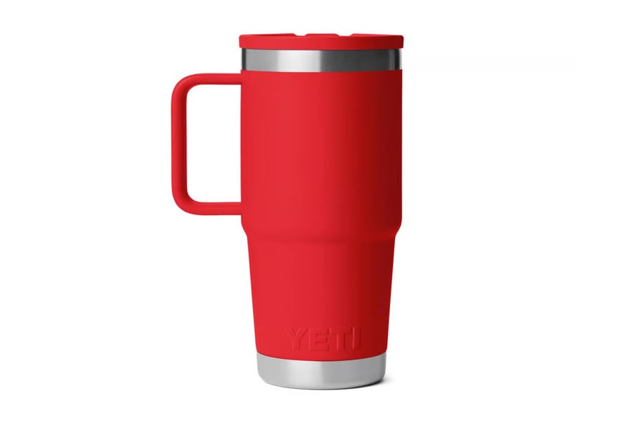 YETI Rambler 20oz Travel Mug with Straw Rescue Red