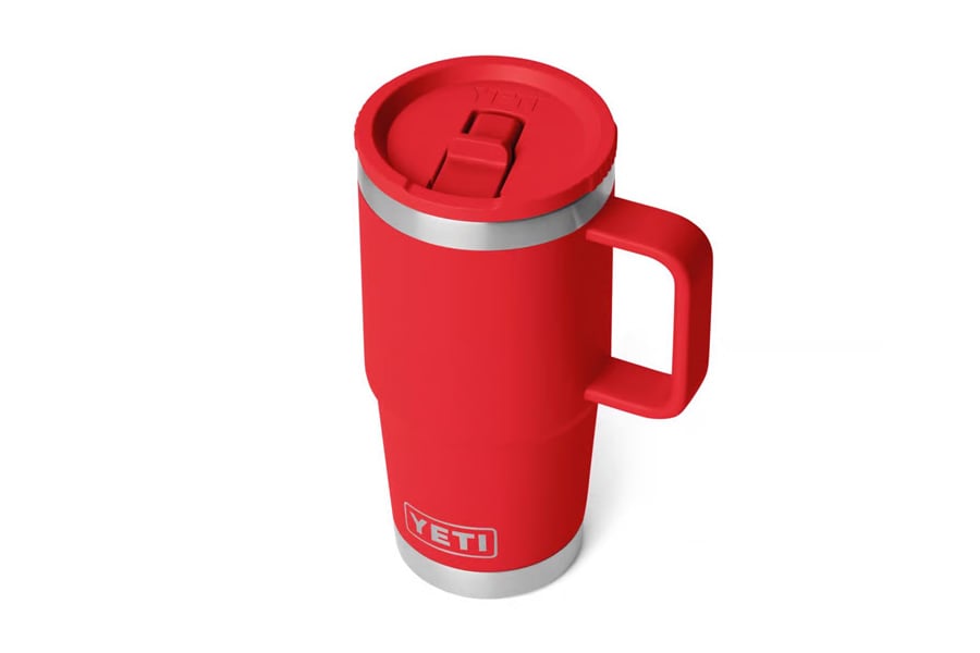 YETI Rambler 20oz Travel Mug with Straw Rescue Red
