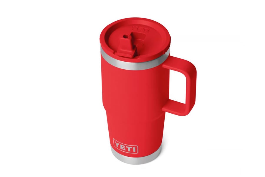 YETI Rambler 20oz Travel Mug with Straw Rescue Red