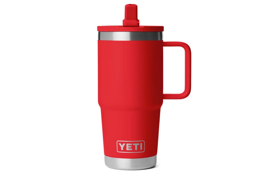 YETI Rambler 20oz Travel Mug with Straw Rescue Red