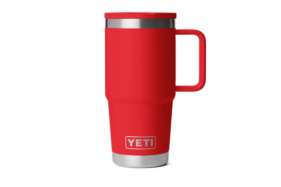 YETI Rambler 20oz Travel Mug with Straw Rescue Red
