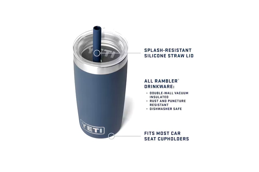 YETI Rambler Jr. 10oz Tumbler with Silicon Straw Lid Navy