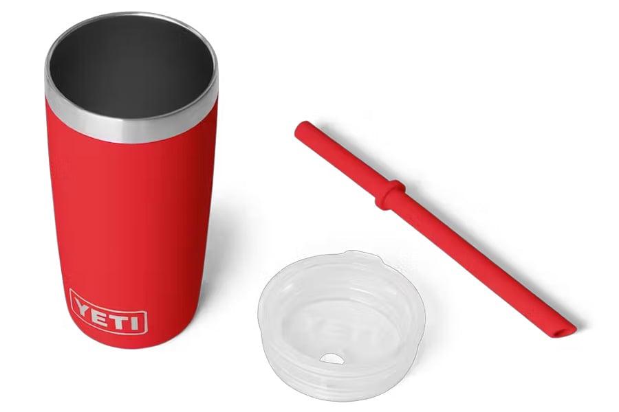 YETI Rambler Jr. 10oz Tumbler with Silicon Straw Lid Rescue Red