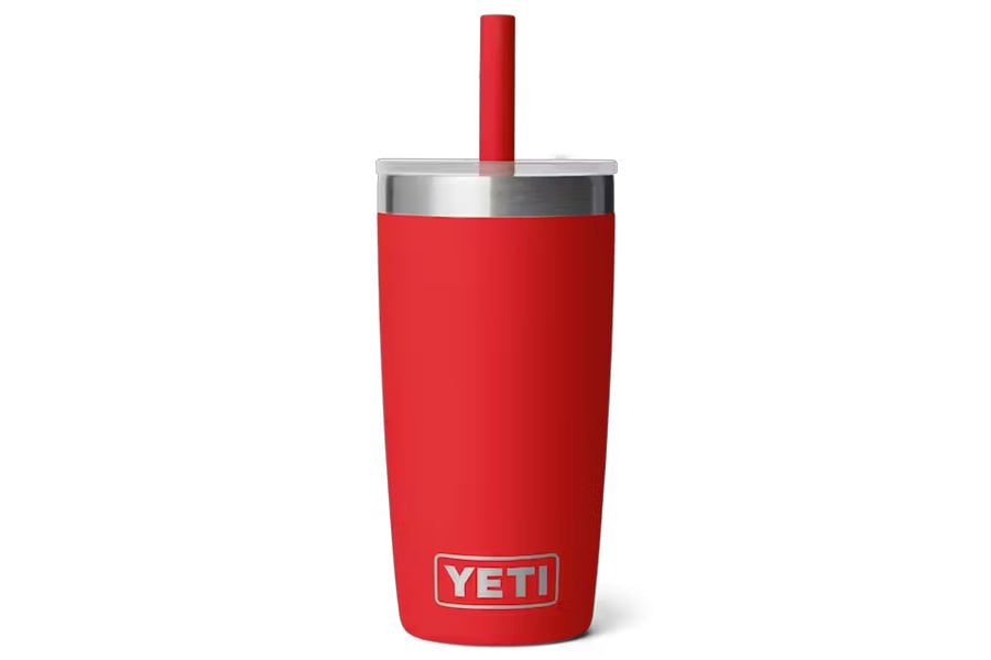 YETI Rambler Jr. 10oz Tumbler with Silicon Straw Lid Rescue Red