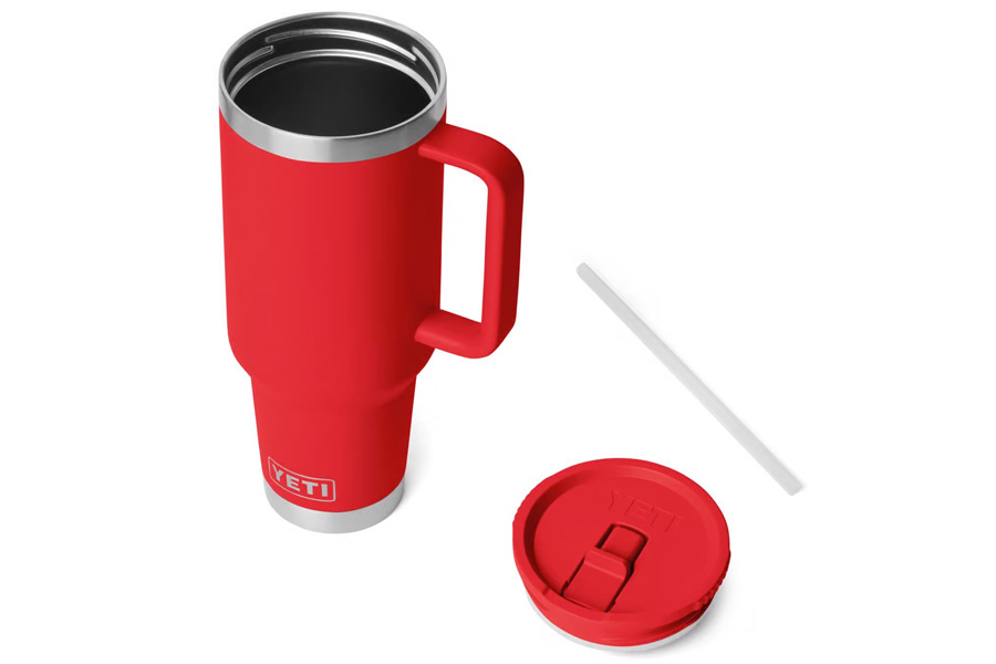 YETI Rambler 40oz Travel Mug with Straw Rescue Red
