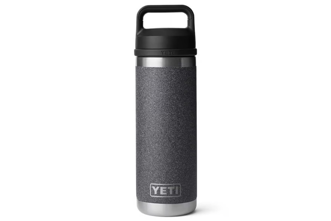 YETI COOLERS 18 Oz Rambler Chug Bottle, Black Stone