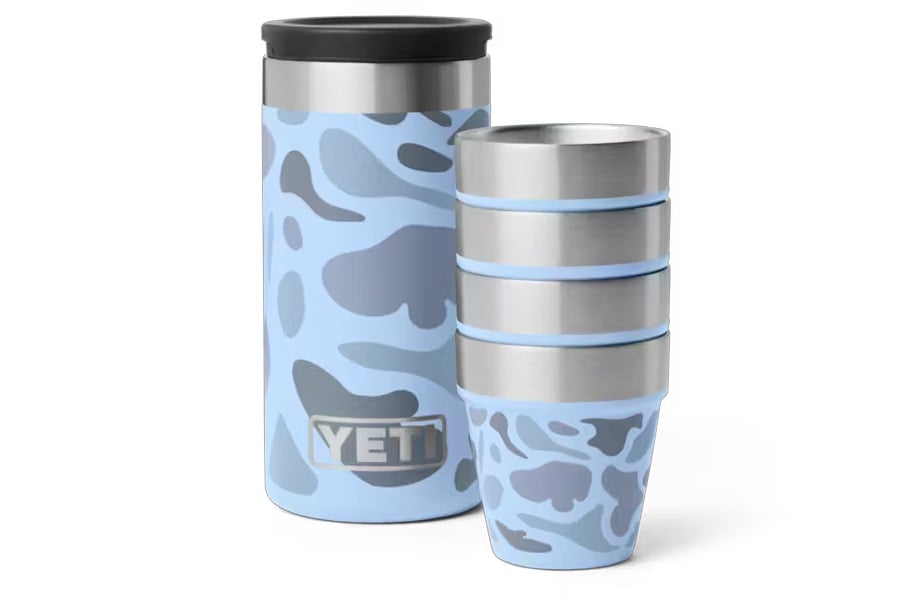 YETI Shot Glasses with Carrying Case Blue Camo