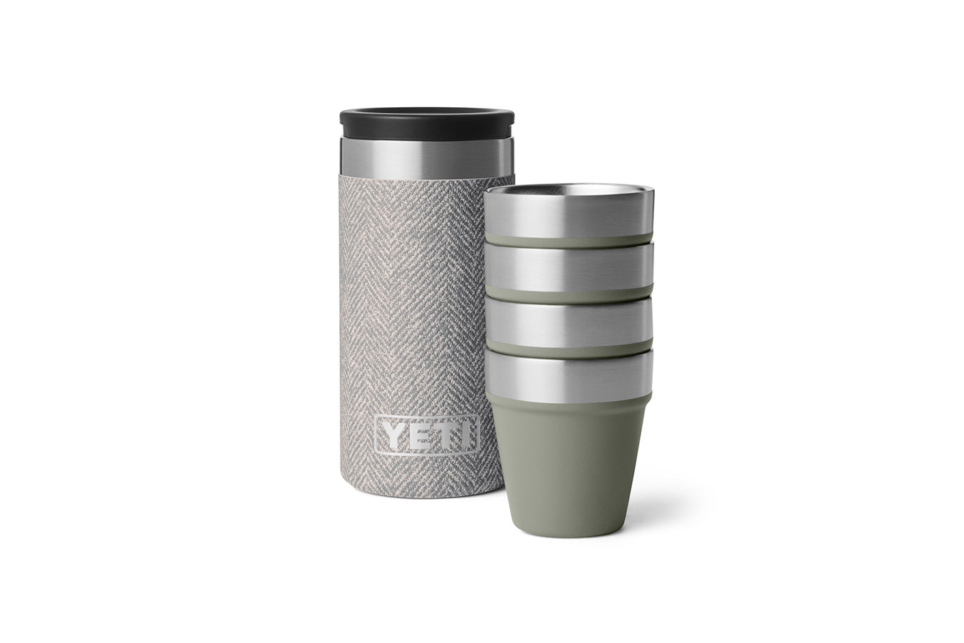 YETI COOLERS Shot Glasses with Carrying Case Riverhead Green
