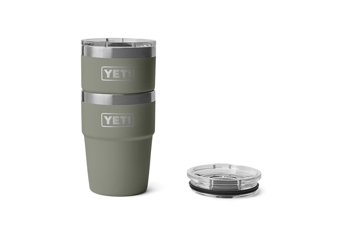 YETI COOLERS Rambler 16 oz Stackable Cup with Magslider Lid Pampa Green
