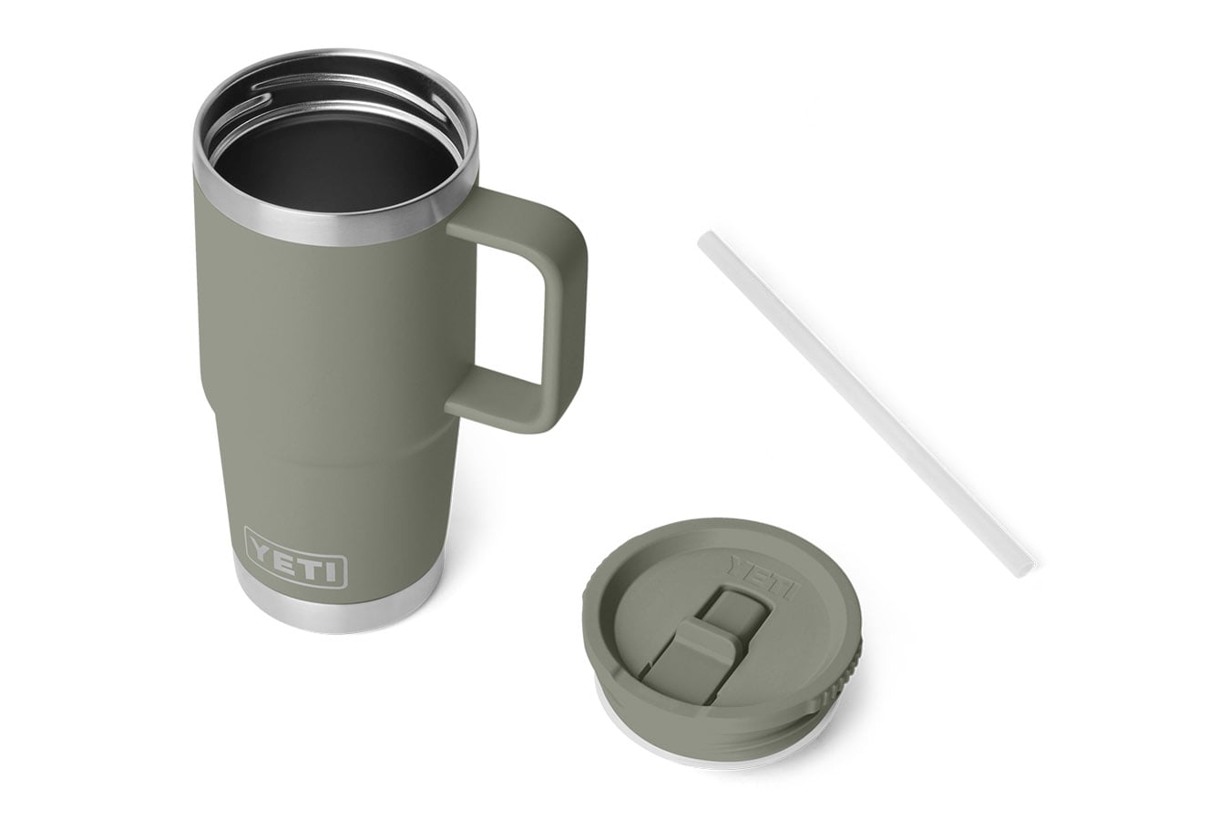 YETI Rambler 20 oz Travel Straw Mug Pampa Green