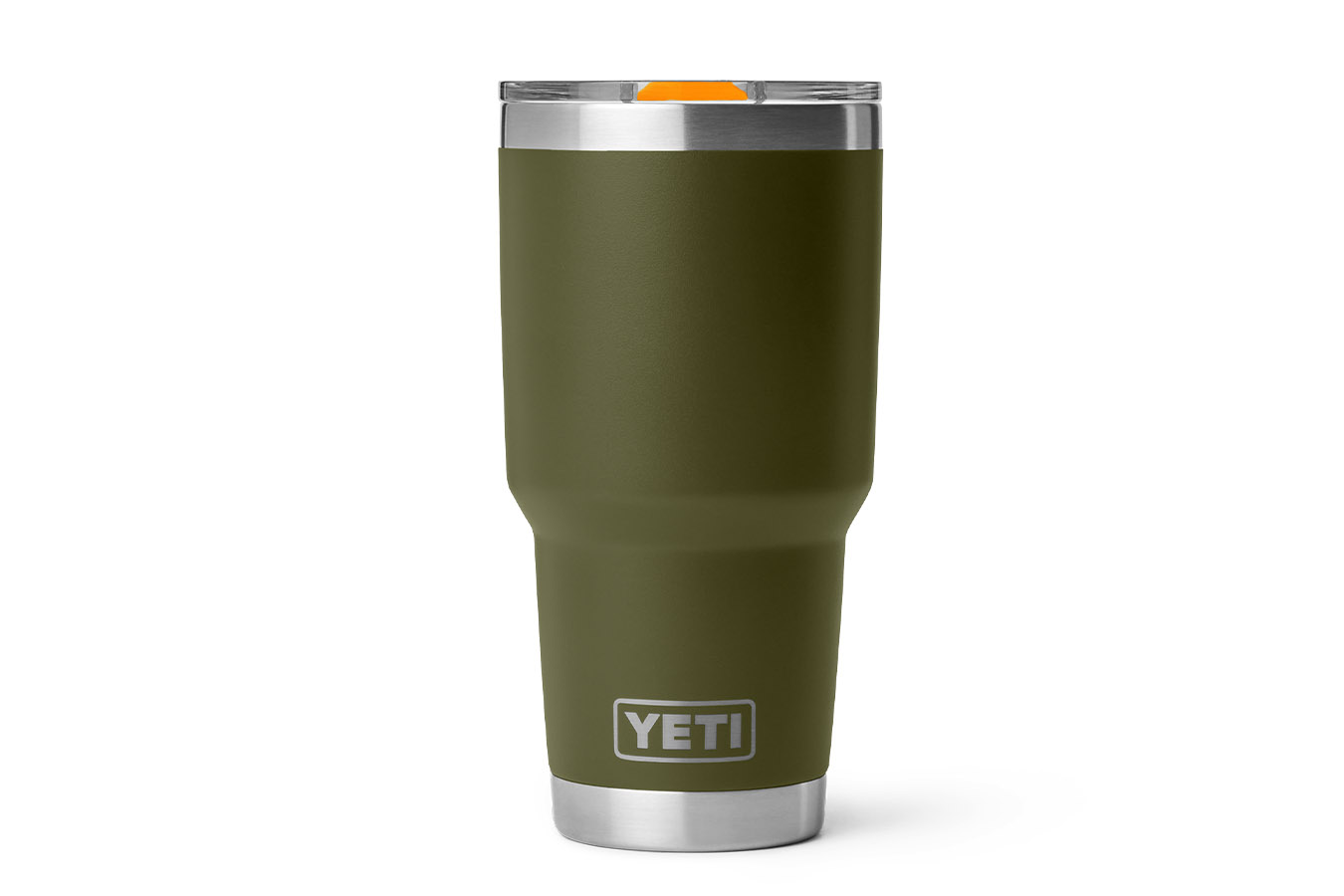 YETI COOLERS Rambler 30 oz Tumbler MagSlider Lid Olive and King Crab Orange