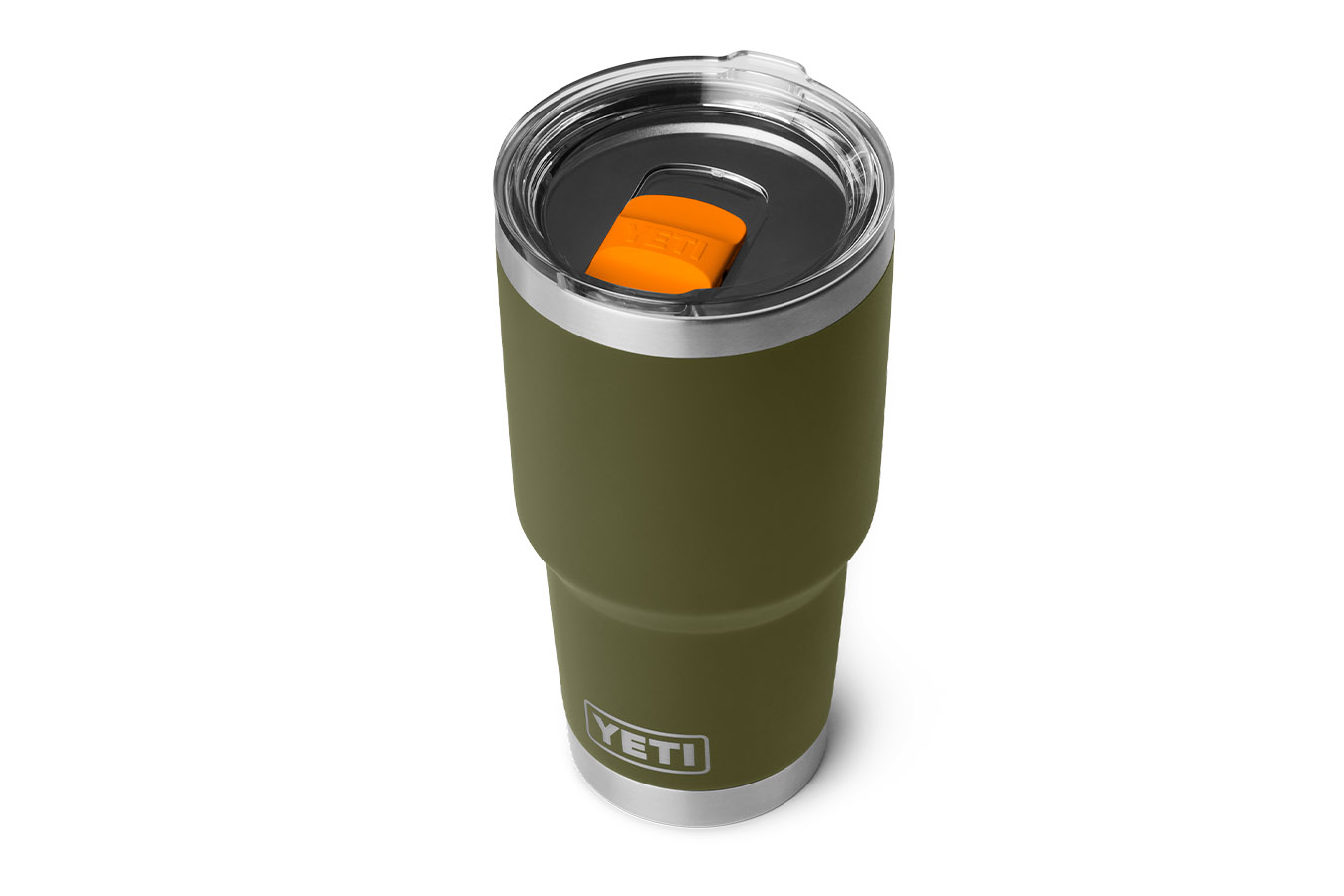 YETI COOLERS Rambler 30 oz Tumbler MagSlider Lid Olive and King Crab Orange