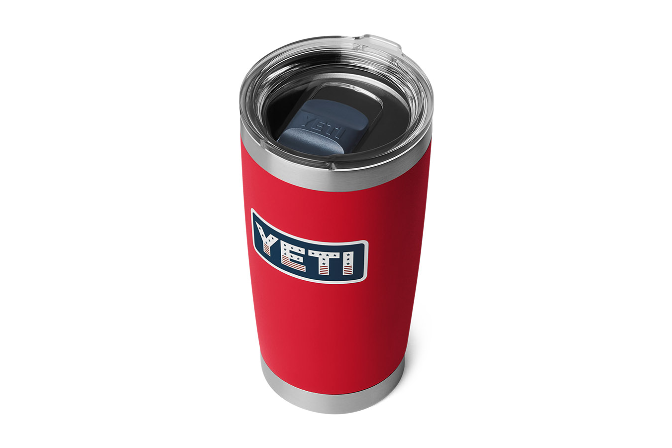 YETI COOLERS Rambler 20 oz Tumbler MagSlider Lid Red with USA Badge
