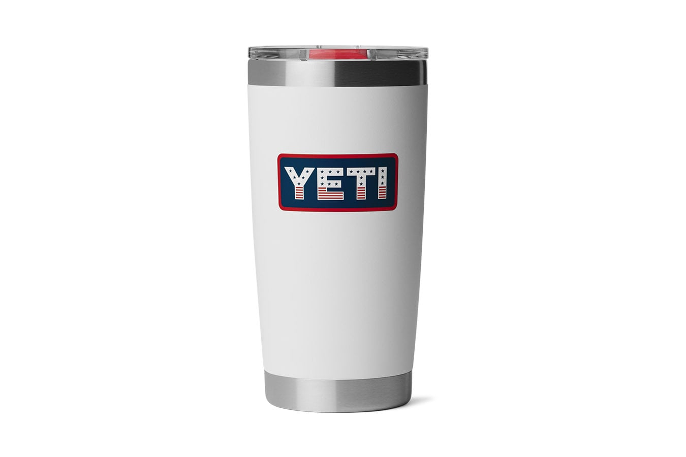 YETI Rambler® 20 oz Tumbler with Magslider Lid White and Red Finish
