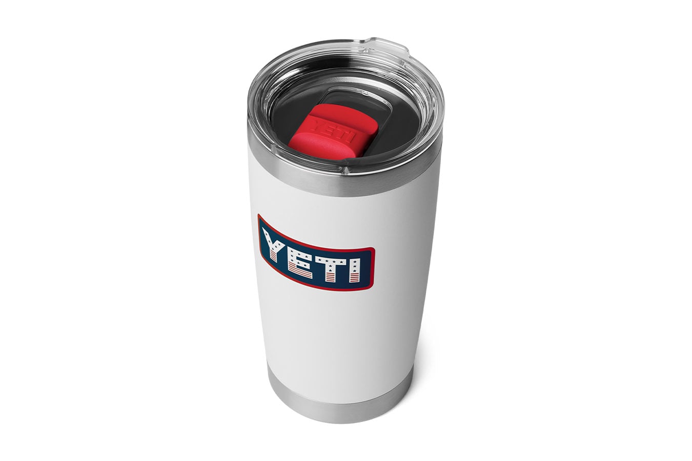 YETI Rambler® 20 oz Tumbler with Magslider Lid White and Red Finish
