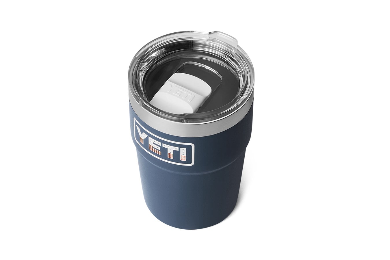 YETI Rambler 16 oz Stackable Cup MagSlider Lid Navy USA Badge