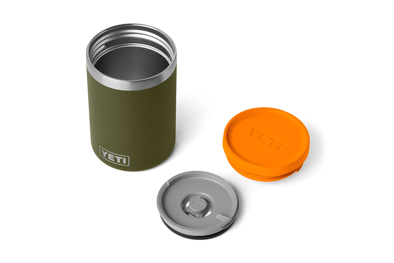 YETI COOLERS Rambler 24 oz Insulated Food Jar Olive and King Crab Orange