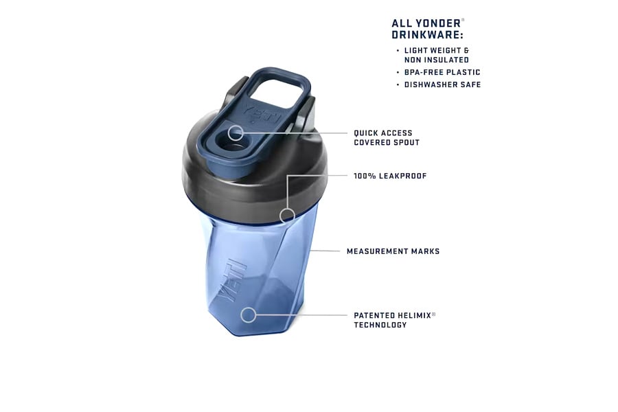 YETI Yonder 20oz Shaker Bottle with Helimix Technology Clear